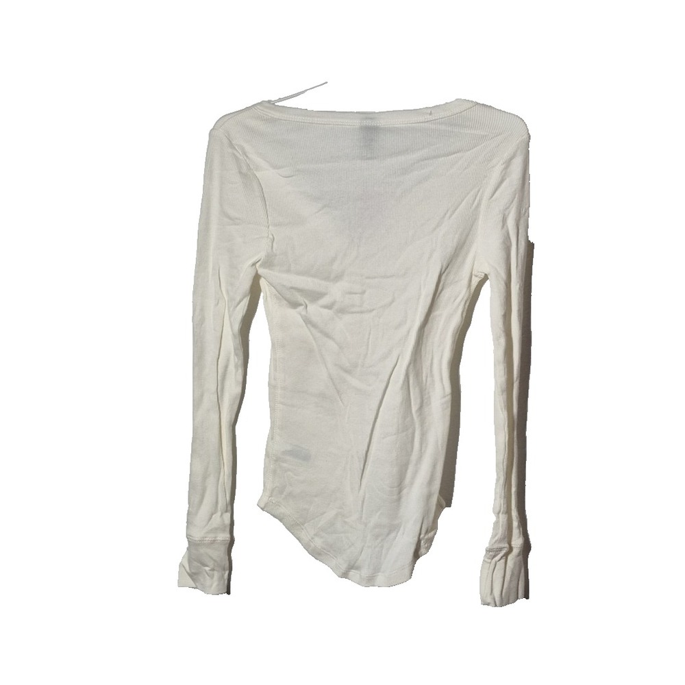 Wild Fable Top Womens XS Cream Ribbed V Neck Long Sleeve Pullover New - Picture 2 of 8